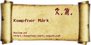 Kempfner Márk névjegykártya